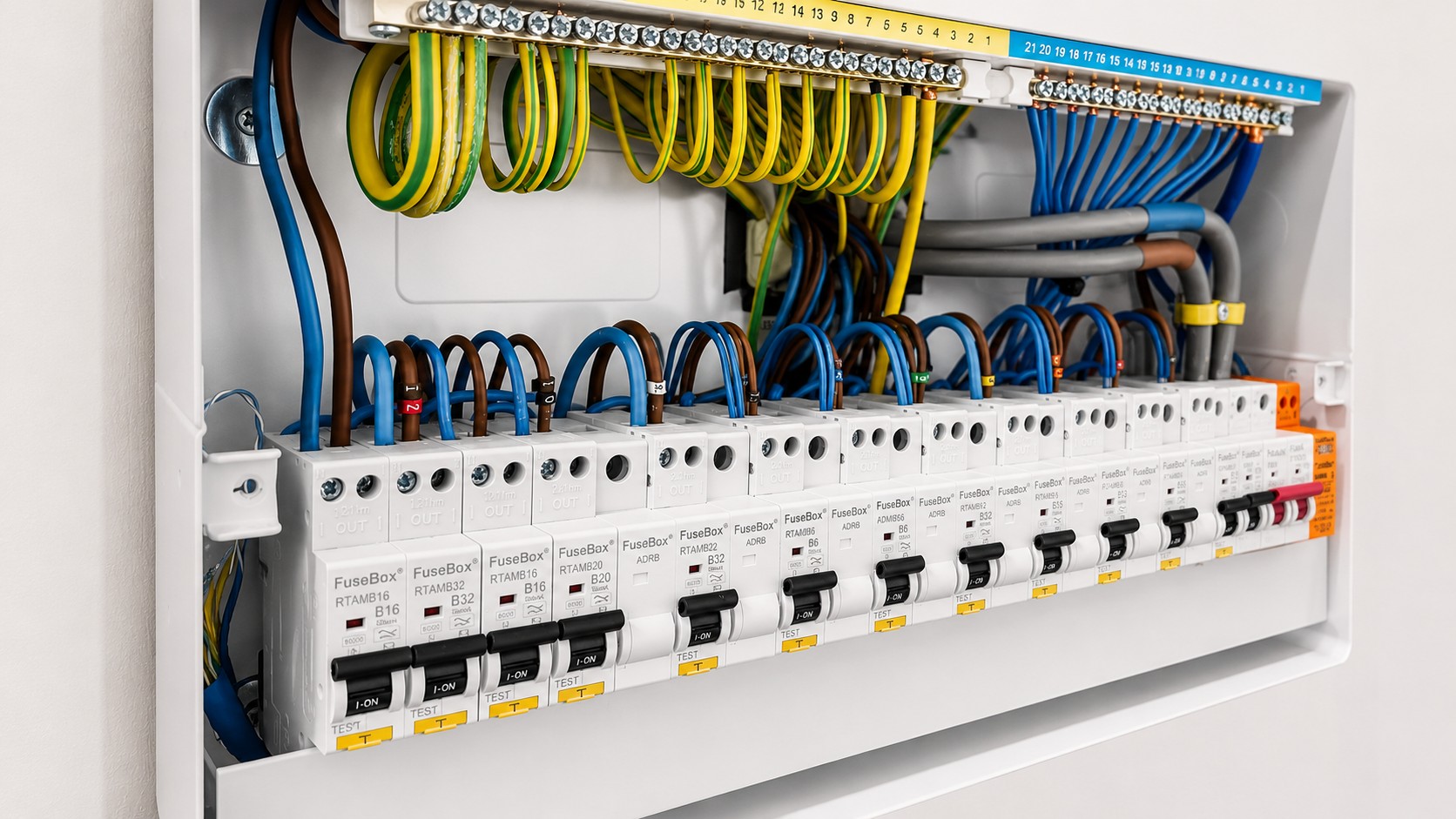 Consumer unit upgrade with neat organised wiring